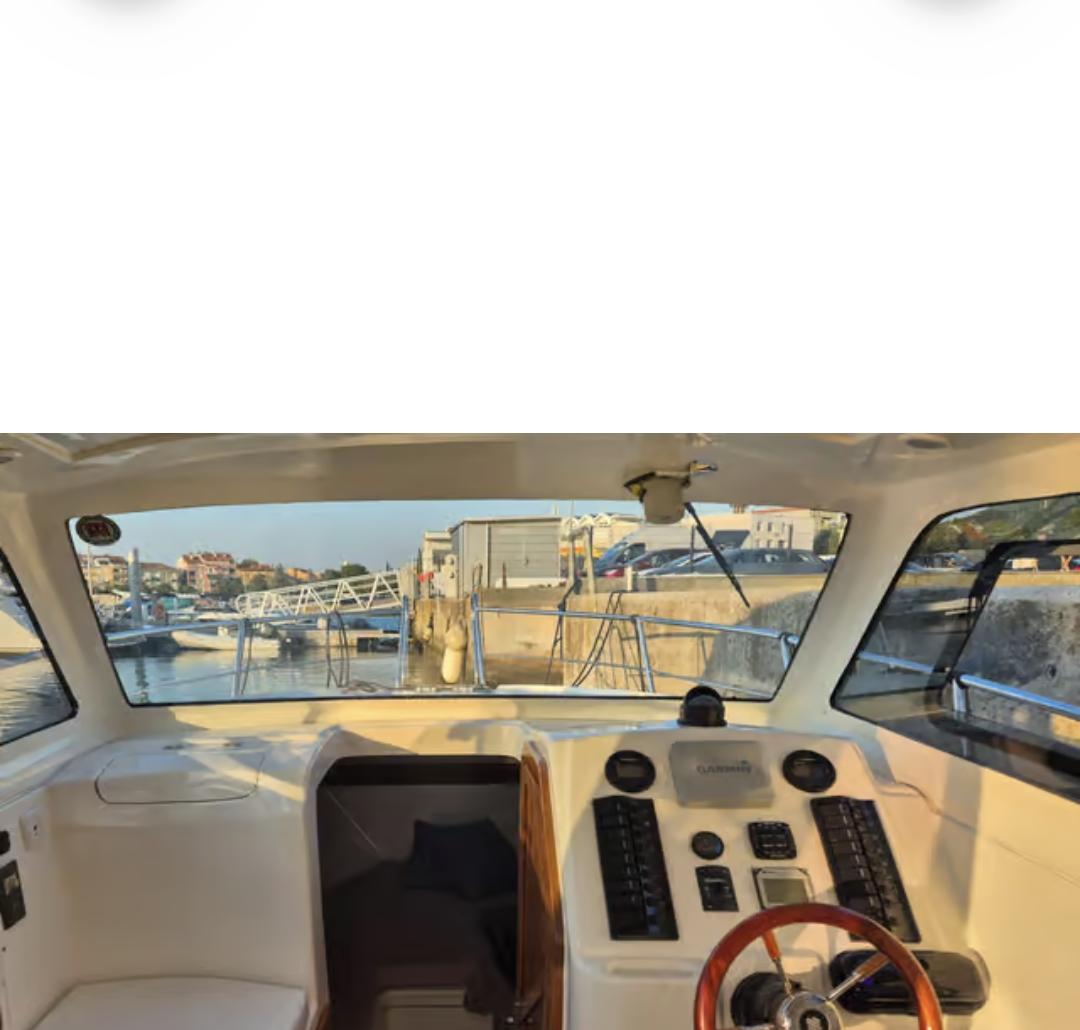 Cockpit view heading out of harbour